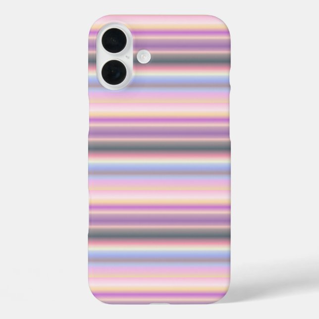 Funda iPhone 16 Plus Tiras de arcoiris Pastel - Patrón (Reverso )