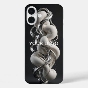 Funda iPhone 16 Plus Torsión vertical de cromo - Abstracto 3D Premium