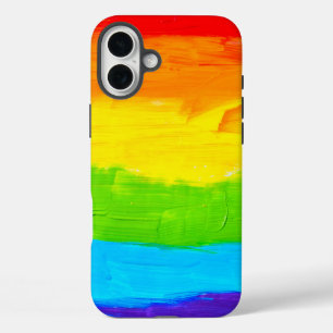 Funda iPhone 16 Plus Trazos de pintura de colores de arcoíris
