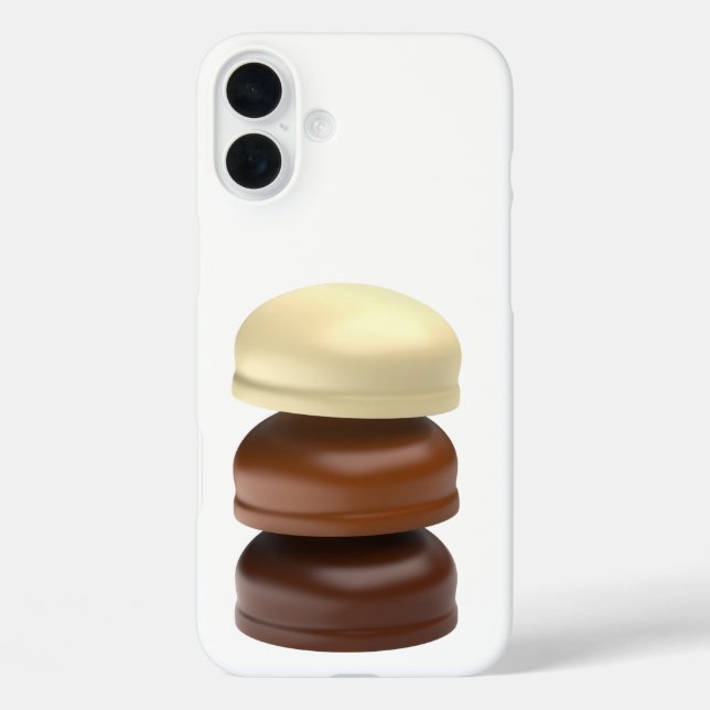 Funda iPhone 16 Plus Tres maletas recubiertas de chocolate (Reverso )