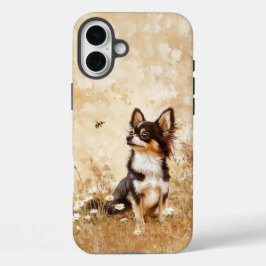 Funda iPhone 16 Plus Tri negro Chihuahua - Mala maleta telefónica