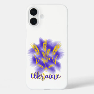 Funda iPhone 16 Plus Tridente ucraniano hecho de oído de trigo