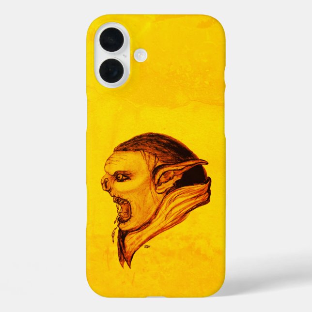 Funda iPhone 16 Plus Troll in Black and Yellow Design (Reverso )
