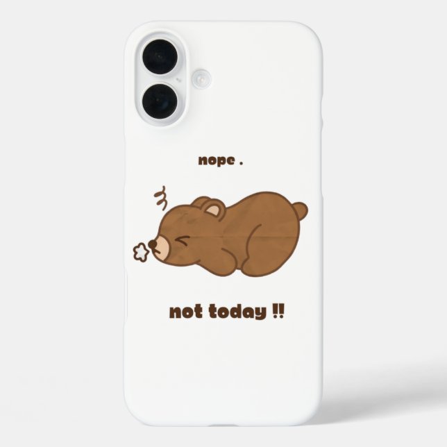 Funda iPhone 16 Plus Un lindo oso perezoso (Reverso )