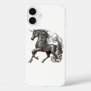 FUNDA iPhone 16 PLUS UNICORNIO DE PLATA