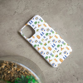 Funda iPhone 16 Plus Vacaciones de playa con acuarela para viajar 