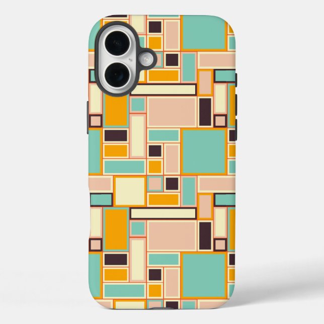 Funda iPhone 16 Plus Vibrant abstract pattern with rectangles (Reverso )