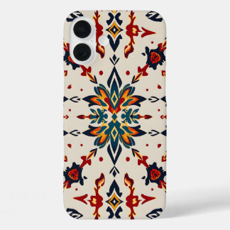 Funda iPhone 16 Plus Vibrant Folk Art Medallion Phone Case