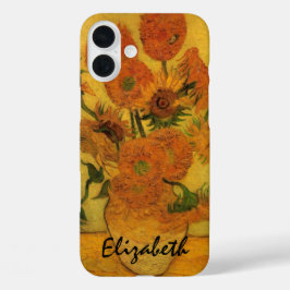 Funda iPhone 16 Plus Vicente van Gogh Vase de Vida Fija con 15 girasole