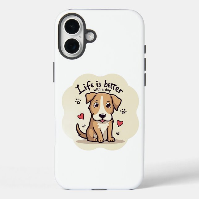 Funda iPhone 16 Plus Vida con perros (Reverso )