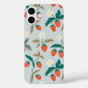 Funda iPhone 16 Plus Vintage Cottagecore Strawberry Pattern