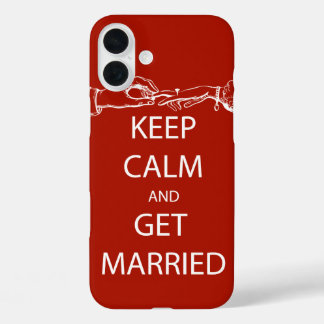 Funda iPhone 16 Plus Vintage MANTENGA LA CALMA DE CASARSE