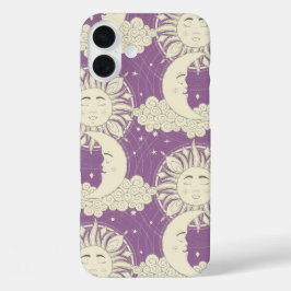 Funda iPhone 16 Plus violeta de sueños bohemios