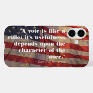 Funda iPhone 16 Plus Voto de inspiración de Theodore Roosevelt Cita