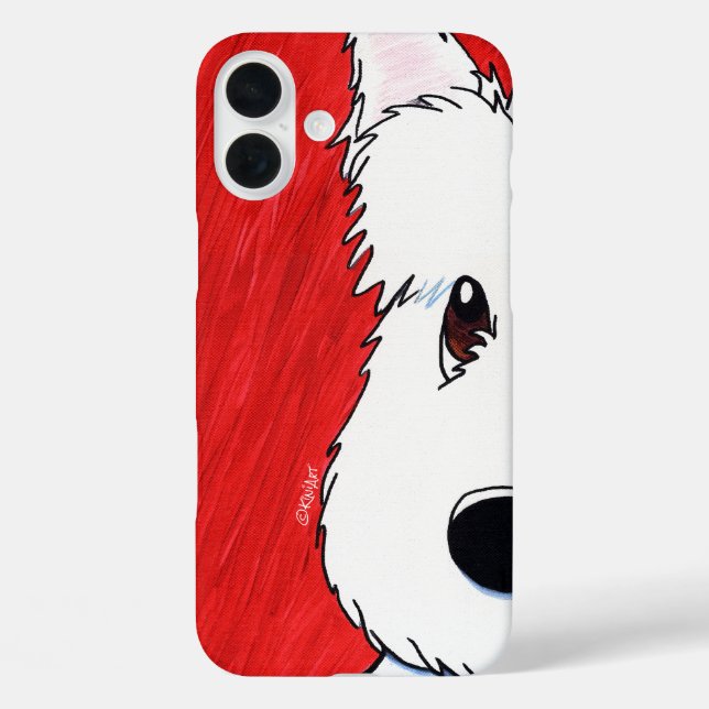 Funda iPhone 16 Plus Westie On Red (Reverso )