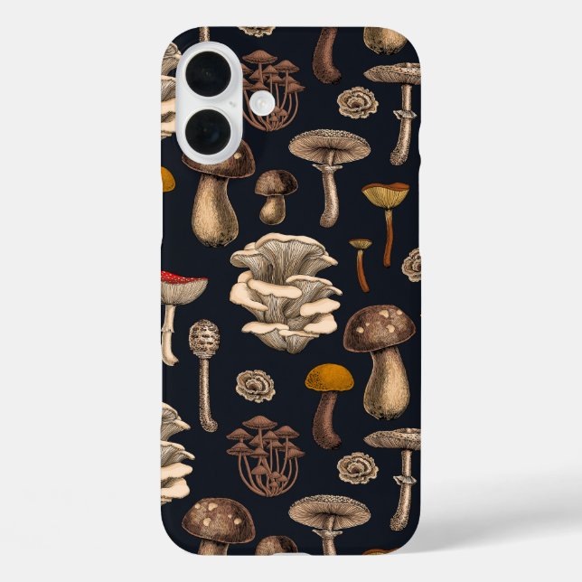 Funda iPhone 16 Plus Wild Mushrooms  on graphite black (Reverso )