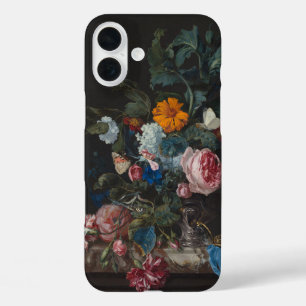 Funda iPhone 16 Plus Willem van Aelst Arte floral oscuro de la Edad de 