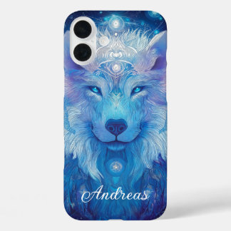 Funda iPhone 16 Plus Wolf Magie Blau