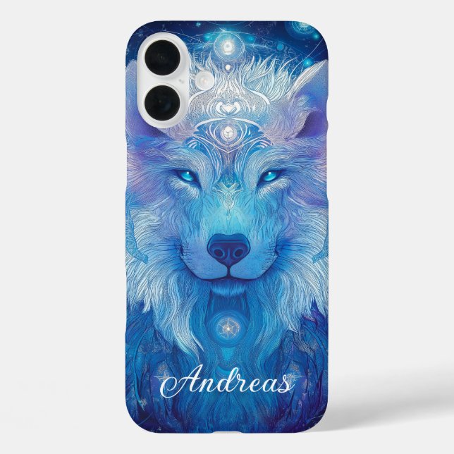 Funda iPhone 16 Plus Wolf Magie Blau (Reverso )