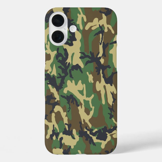 Funda iPhone 16 Plus Woodlands Camouflage Outdoorsman Gift Funda-Mate i (Reverso )