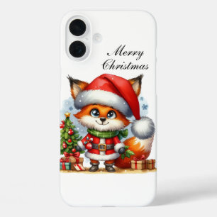 Funda iPhone 16 Plus Zorro festivo de vacaciones de Navidad