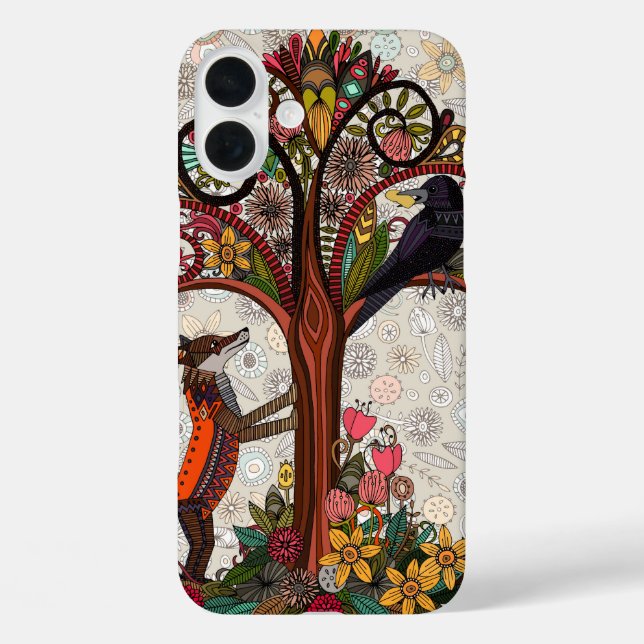 Funda iPhone 16 Plus zorro y cuervo (Reverso )