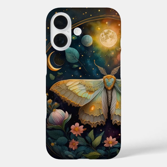 Funda iPhone 16 Polilla Celestial y Luna Llena – Noche Encantada (Reverso )