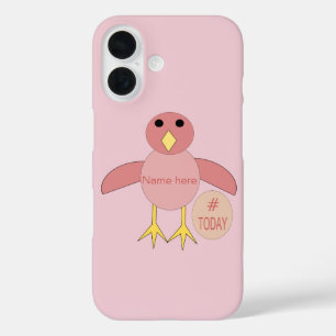 Funda iPhone 16 Pollito Rosa Cumpleañero Personalizado