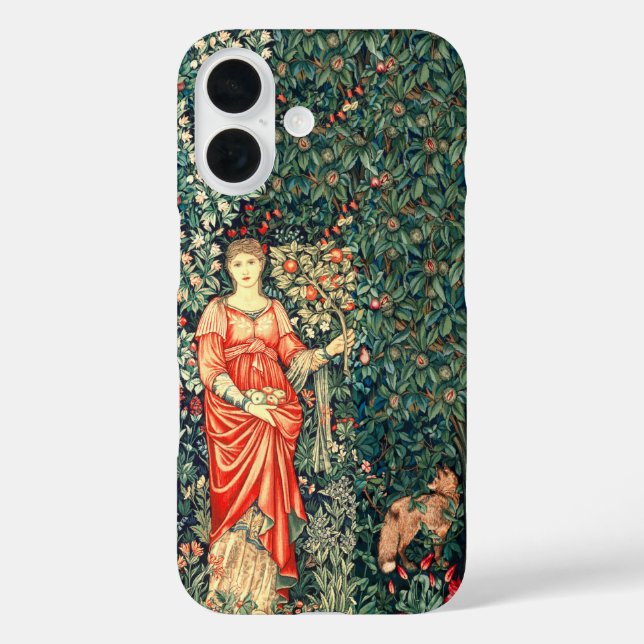 FUNDA iPhone 16 POMONA TIENE FRUTAS EN VERDES, ANIMALES FORESTALES (Reverso )
