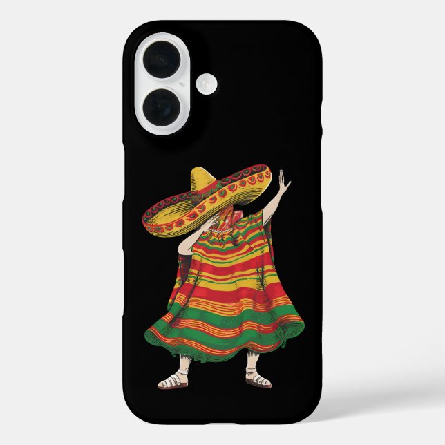 Funda iPhone 16 Poncho Mexicano Dabbing Fiesta Cinco De Mayo (Reverso )