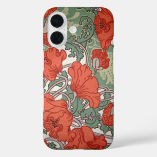 Funda iPhone 16 Poppies Art Nouveau