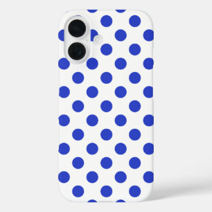 Funda iPhone 16 Pos reales de polka azul