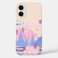 Póster de viaje pastel de Bangkok Tailandia Azul R