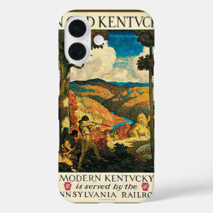 Funda iPhone 16 Póster de viaje vintage de NC Wyeth, En el viejo K