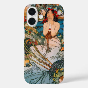 Funda iPhone 16 Póster Floral de Mujer Art Nouveau Vintage de Much