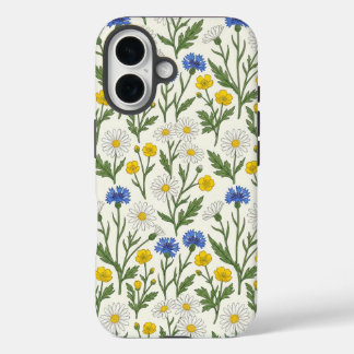 Funda iPhone 16 Prado de flores silvestres Harmony-Daisy & Cornflo