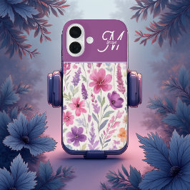 Funda iPhone 16 prado de primavera botánica rosa lila rosada Paste
