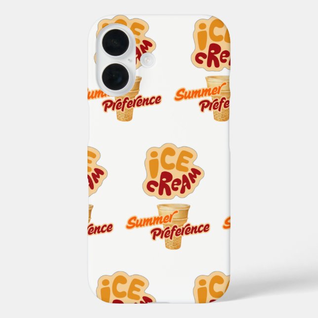 Funda iPhone 16 preferencia de verano por los helados (Reverso )