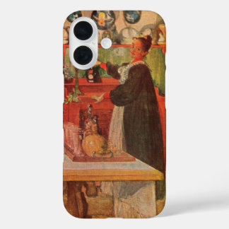 Funda iPhone 16 Preparándose para una partida de cartas de Carl La