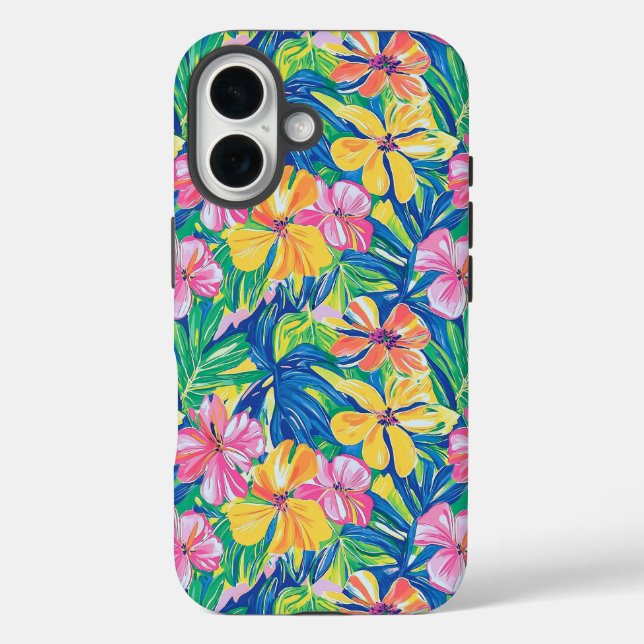 Funda iPhone 16 Preppy Floral Tropical (Reverso )
