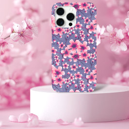 Funda iPhone 16 Primavera cerezo en flor de lilo profundo