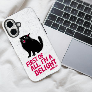 Funda iPhone 16 Primero que nada soy un delicioso gato negro rugie