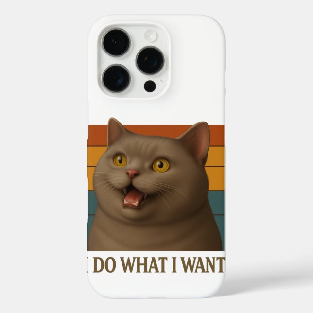 Funda iPhone 16 Pro Actitud del gato retro (Reverso )
