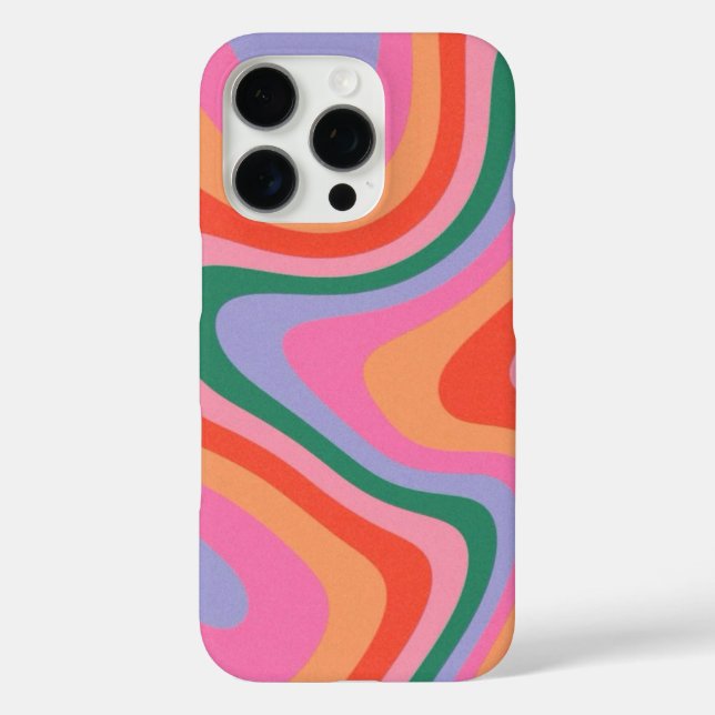 Funda iPhone 16 Pro acuarela Boho plano Resumen de paisajes (Reverso )