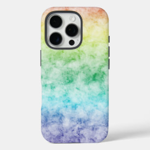 Funda iPhone 16 Pro Acuarela Fría Naranja Amarillo Verde Aqua Púrpura