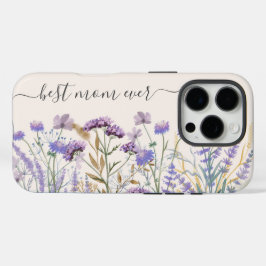 Funda iPhone 16 Pro Acuarela Púrpura Flor silvestre