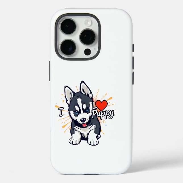 Funda iPhone 16 Pro Adorable Dog Lover Design (Reverso )