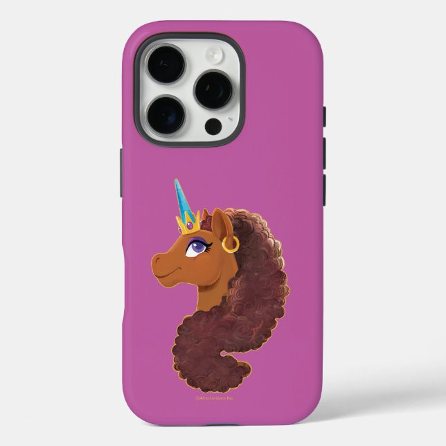 Funda iPhone 16 Pro Afro Unicornio | Único (Reverso )