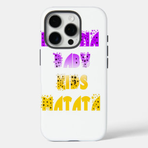Funda iPhone 16 Pro Agradable Hakuna Matata Púrpura y Amarillo Niños G