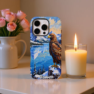 Funda iPhone 16 Pro Águila Dorada, Lago de Montaña Nevada